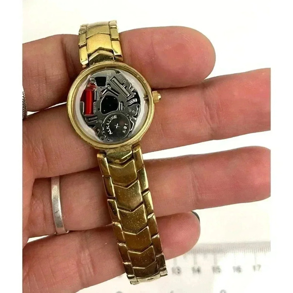 Elgin Gold Tone Watch 22mm EG386 Round Dial Women's WORKS - Picture 2 of 14